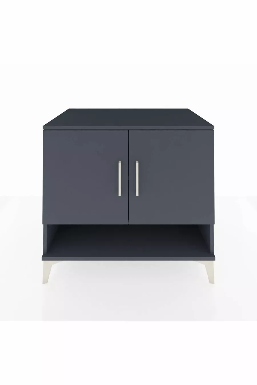 Commode Kronos 2 étagères 2 portes Anthracite-Anthracite