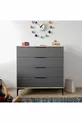 Commode Aden à 4 tiroirs anthracite, chambre à coucher, chambre d'enfant