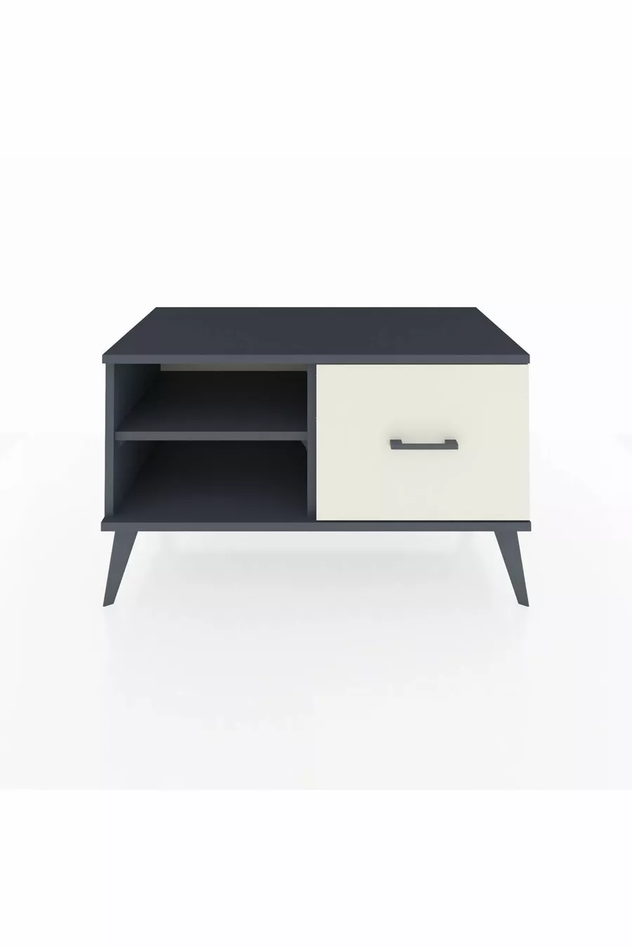 Commode Hyperion à une étagère et un tiroir Anthracite-Anthracite/Pierre de Lune