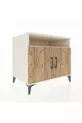 Commode Kronos 2 étagères 2 portes Pierre de Lune-Pin
