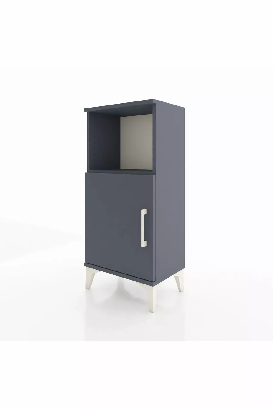Table de chevet Arges à 2 étagères avec 1 porte, anthracite-anthracite