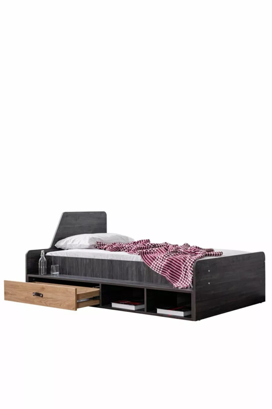 Lits superposés, Lits superposés Naturel avec bureau et armoire à 3 portes