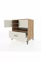 Commode Kronos 3 étagères 1 tiroir 2 portes Pin-Gris