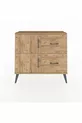 Commode Arges avec une étagère, 2 tiroirs et 2 portes, pin-pin