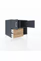 Commode Kronos 2 étagères 2 tiroirs 2 portes Anthracite-Anthracite/Sapin