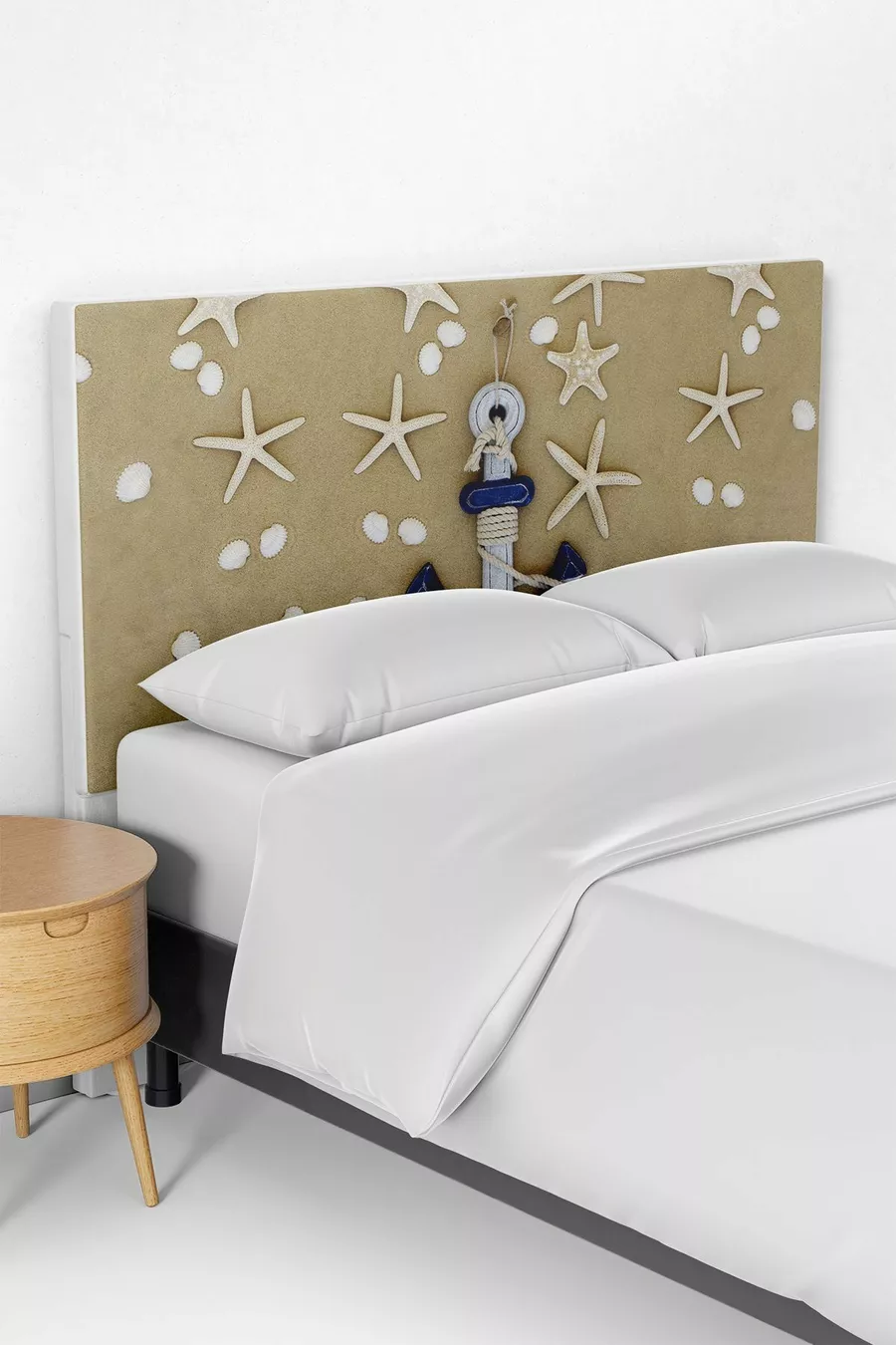 Housse de tête de lit pour lit enfant avec motif étoile de mer et ancre