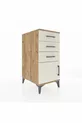 Table de chevet Kronos avec 3 tiroirs et 1 porte en pin-onyx