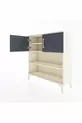 Commode Arges 3 étagères 2 portes Pierre de lune-Anthracite