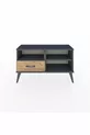 Commode Arges 2 étagères avec un tiroir Anthracite-Anthracite/Merisiers