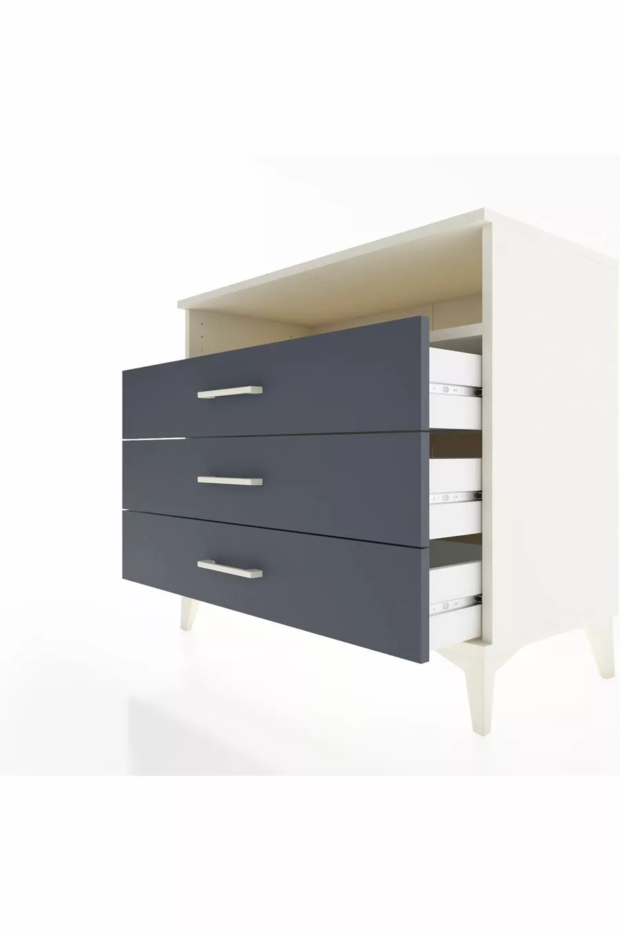 Commode Hyperion à une étagère et trois tiroirs Agate-Anthracite