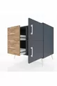 Commode Kronos à une étagère, 2 tiroirs, 2 portes Anthracite-Anthracite/Sapin