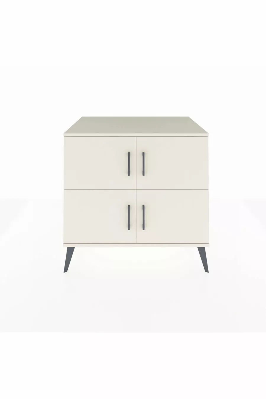 Commode Kronos 2 étagères 4 portes Pierre de lune/Pierre de lune/Pin