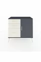 Commode Hyperion avec une seule étagère, 3 tiroirs et une porte, Anthracite-Anthracite/Gris pierre