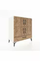 Commode Hyperion 4 étagères 1 tiroir 4 portes Pierre de lune-Épicéa