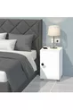 commode blanche simple Panama avec porte unique, ouverture à droite ou à gauche