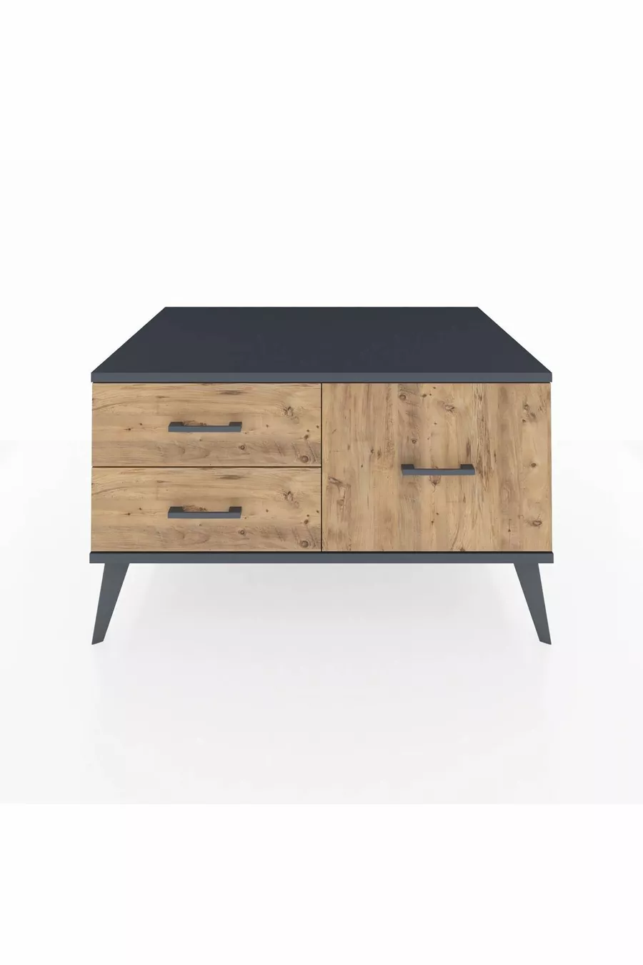 Commode Kronos 3 étagères Anthracite-Anthracite/Sapin
