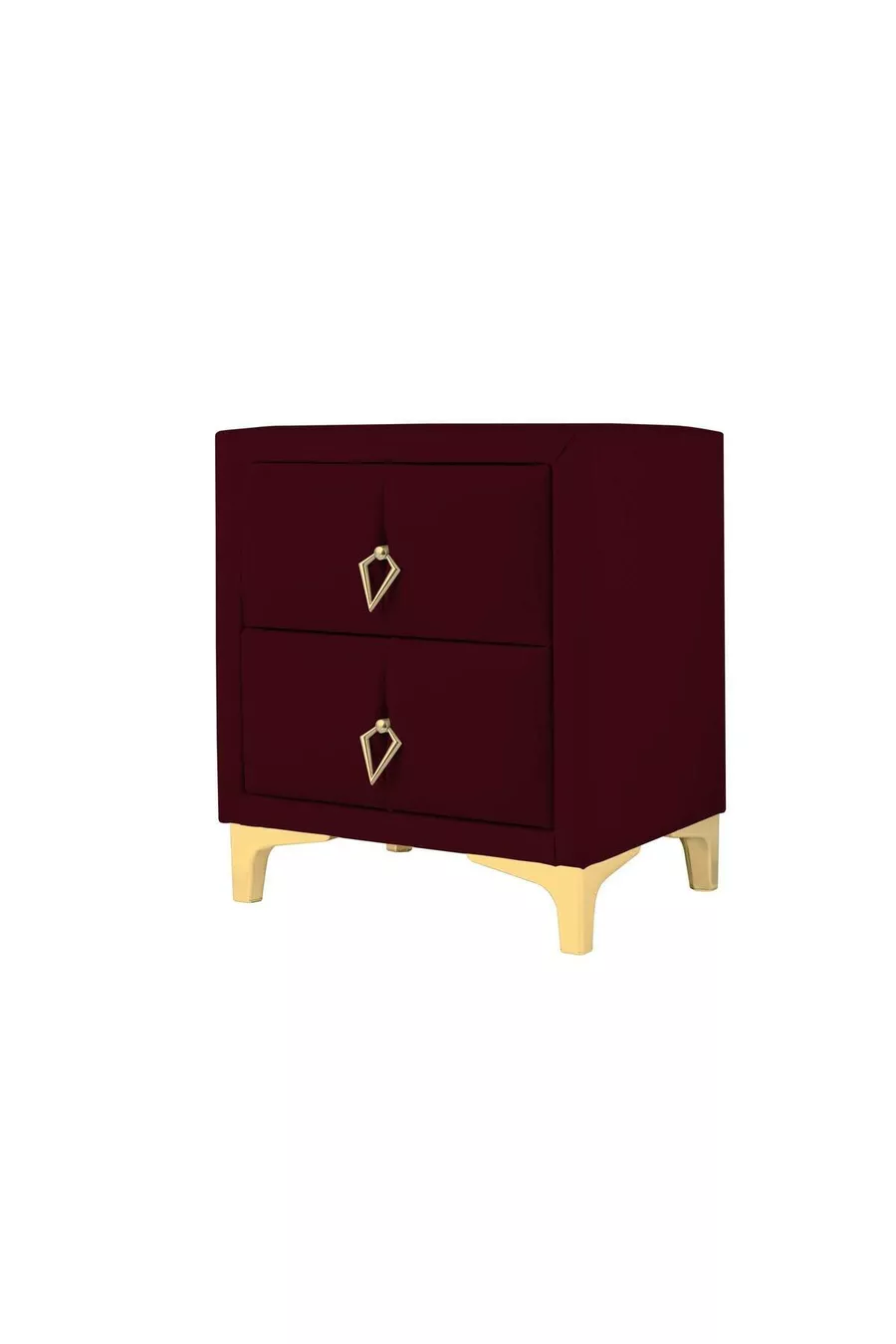 Table de chevet Harmony Gold, à deux tiroirs