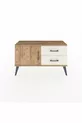 Commode Arges avec une étagère, 2 tiroirs et une porte, pin-pin / pierre de lune