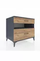 Commode Kronos à une étagère et deux tiroirs Anthracite-Pin