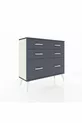 Commode Arges 6 tiroirs Pierre de lune-Anthracite