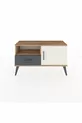 Commode Arges avec 2 étagères, 1 tiroir et 1 porte, en pin-pierre d'âme / anthracite