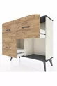 Commode Arges 3 tiroirs Pierre d'Agate-Anthracite/Pin