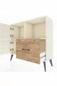Commode Arges avec 2 étagères, 1 tiroir, 2 portes, couleur Pierre de lune/Pin