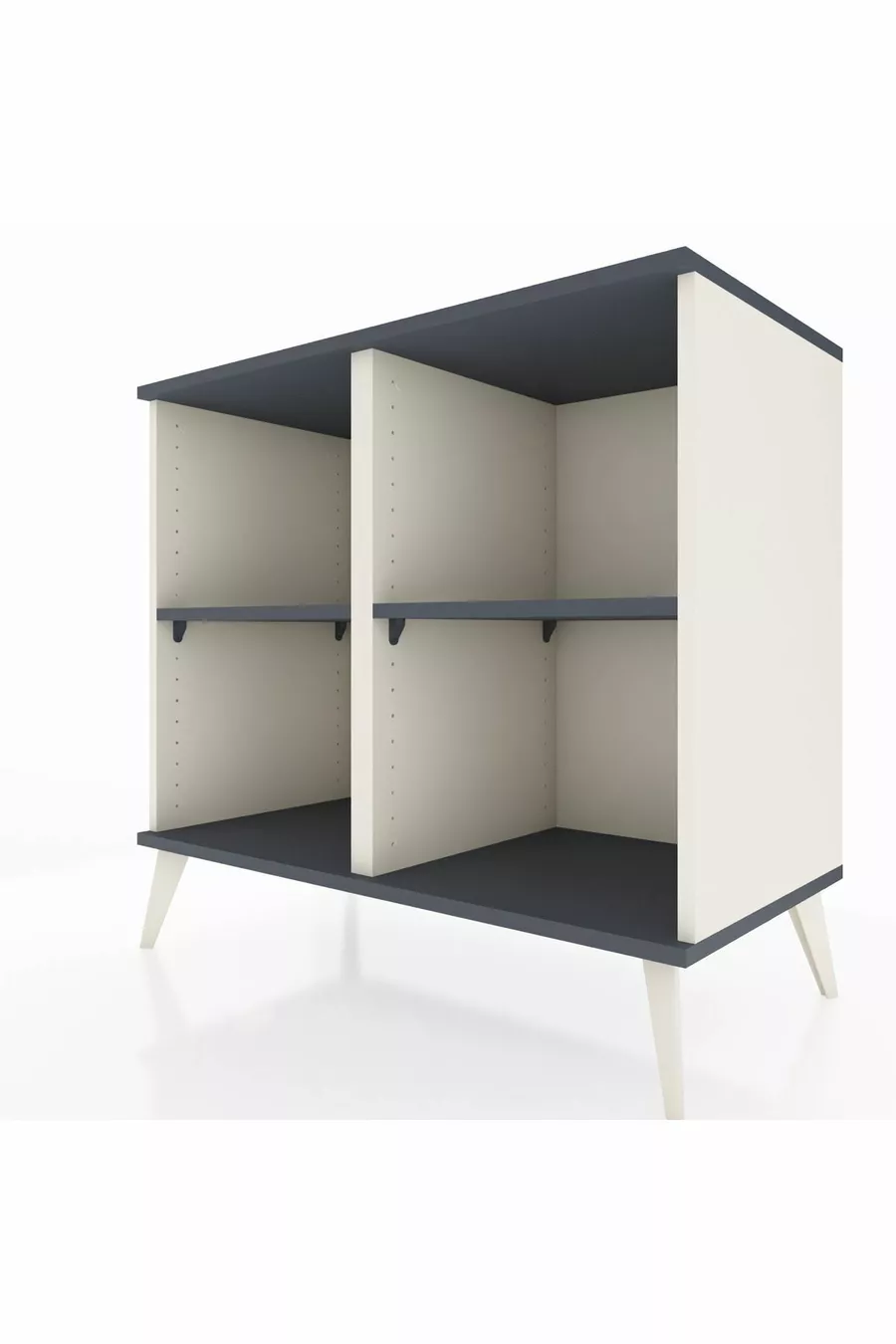 Commode Hyperion 2 étagères Pierre de lune-Anthracite