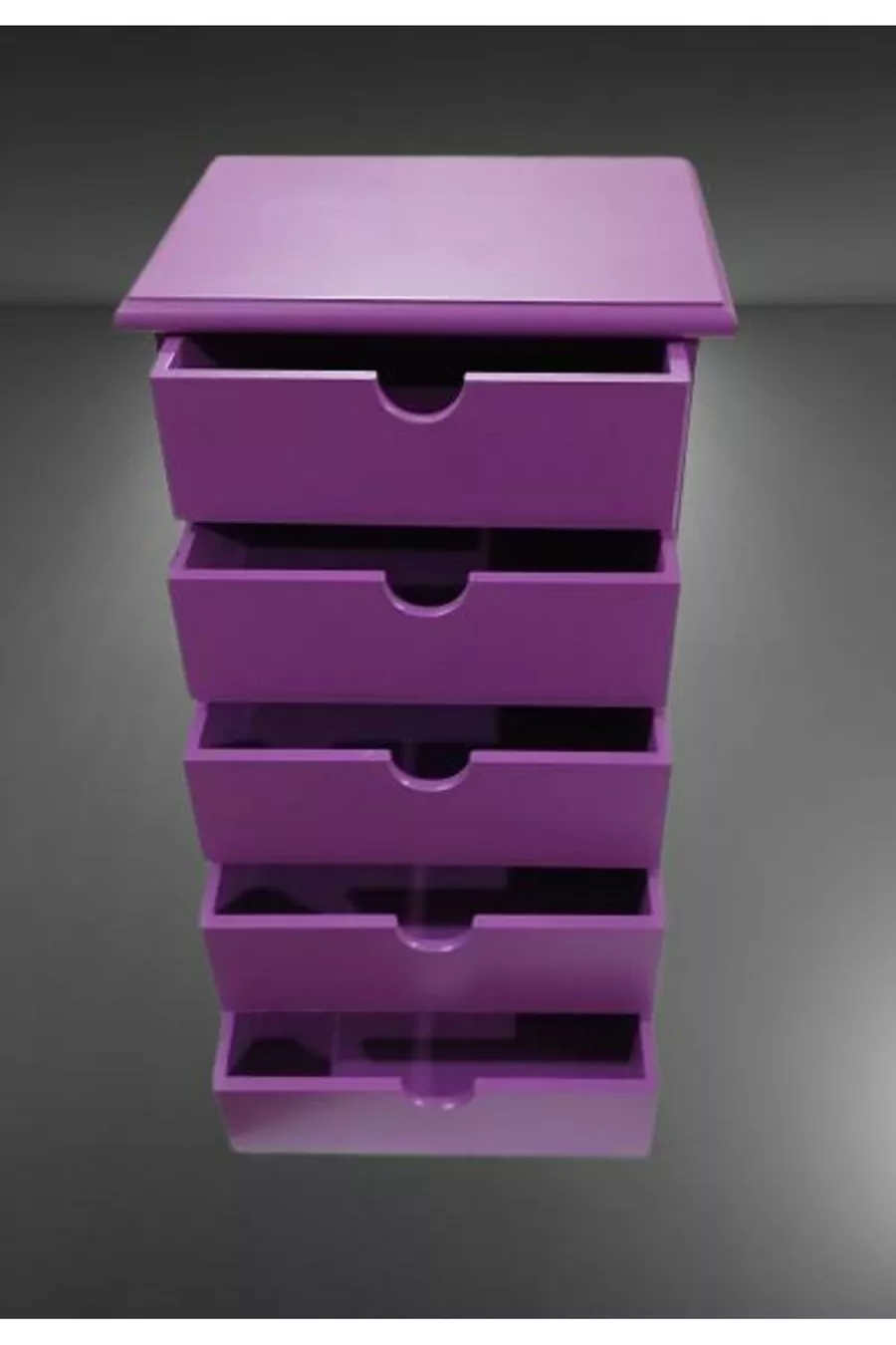 Hobi ERDL Commode Boîte à Bijoux et Maquillage 5 Tiroirs Peinture Brillante VIOLET Fait Main