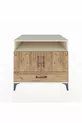 Commode Kronos avec 3 étagères, 1 tiroir et 2 portes, Pierre de Lune-Sapin
