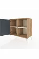 Commode Hyperion 2 étagères avec 1 porte Pin-Anthracite/Pierre de lune