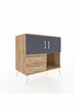 Commode Hyperion avec 2 étagères, 2 tiroirs, 2 portes, pin-anthracite/pin