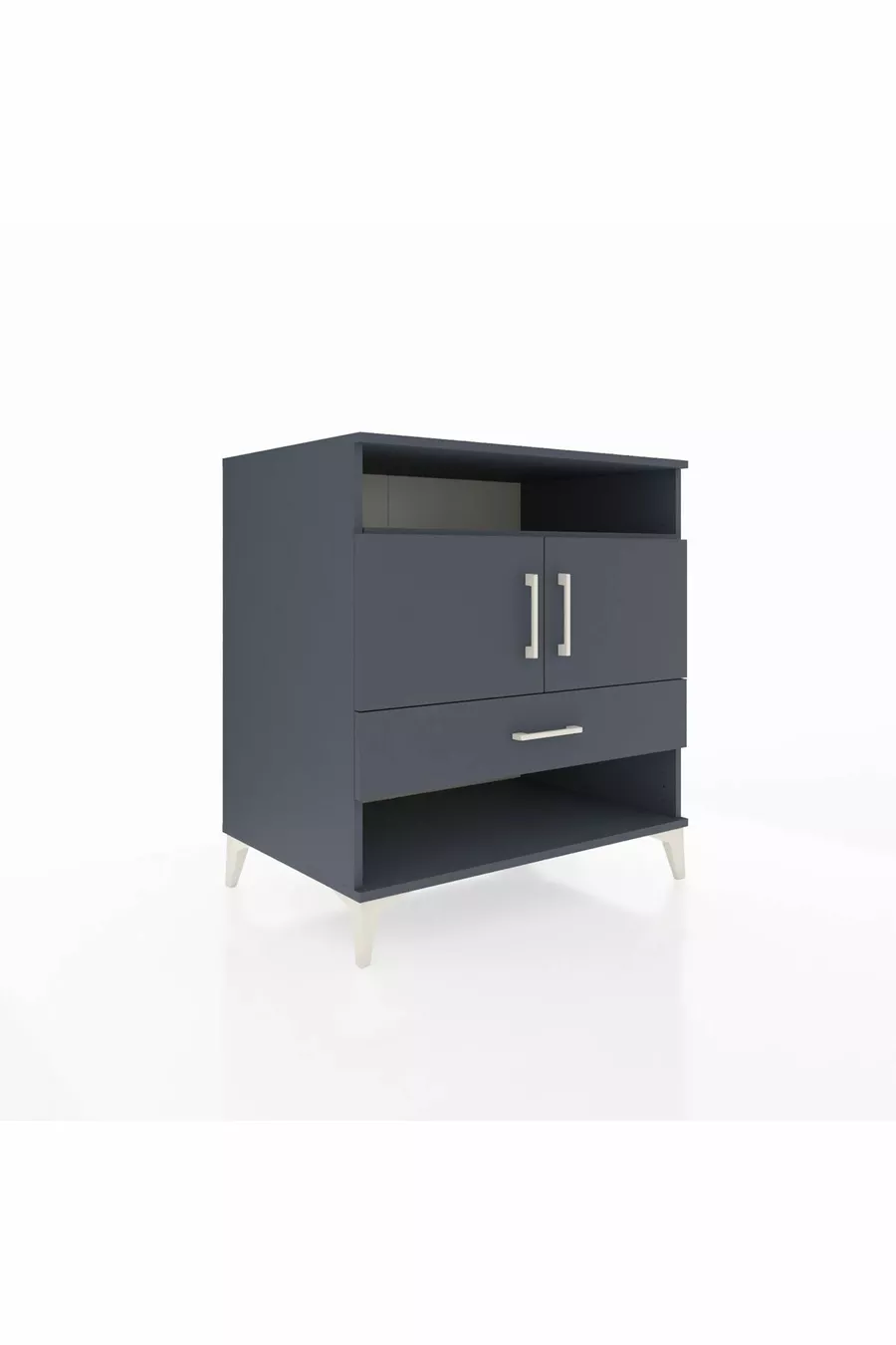 Commode Kronos avec 3 étagères, 1 tiroir et 2 portes, Anthracite-Anthracite