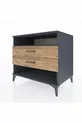 Commode Kronos à une étagère et 2 tiroirs Anthracite-Pin