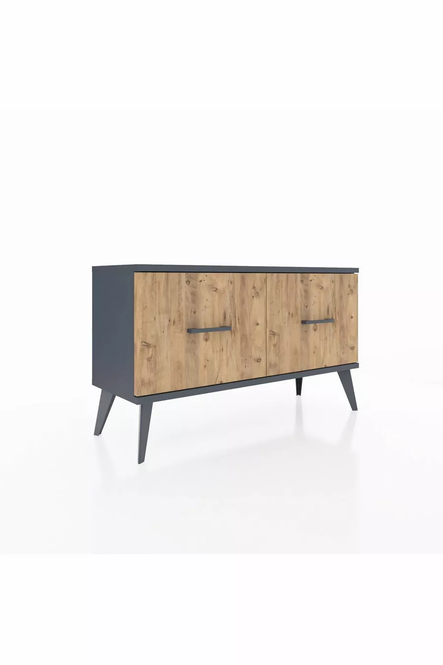 Commode Arges 2 Tiroirs Anthracite-Anthracite/Sapin