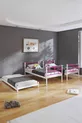 Lit superposé Koza avec tiroir, compatible pour 3 personnes, en métal rose foncé