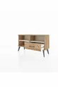 Commode Arges à 2 étagères et 1 tiroir Pin-Pierre de Lune / Pin