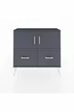 Commode Arges avec 2 étagères, 2 tiroirs et 2 portes, Anthracite-Anthracite