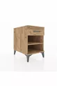 Table de chevet Kronos avec une étagère et un tiroir, pin-pin