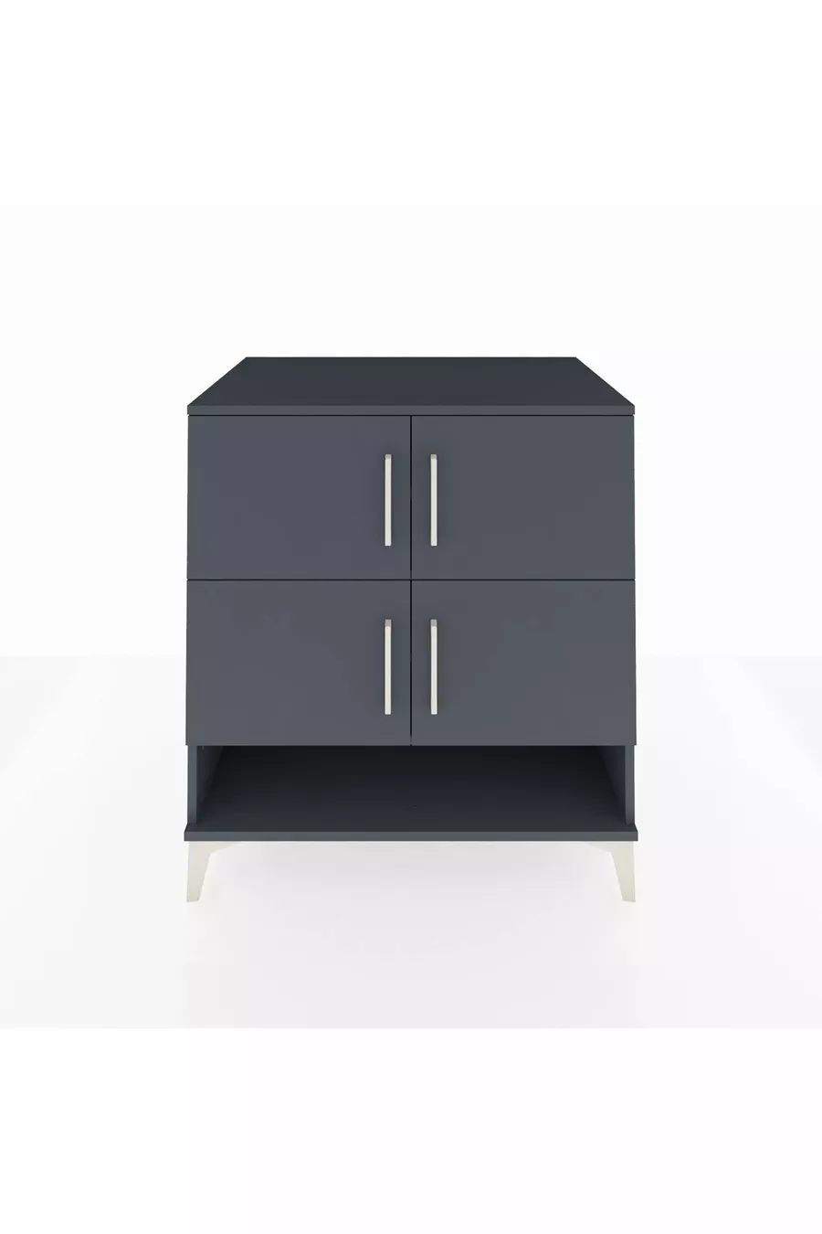 Commode Kronos 4 étagères 4 portes Anthracite-Anthracite