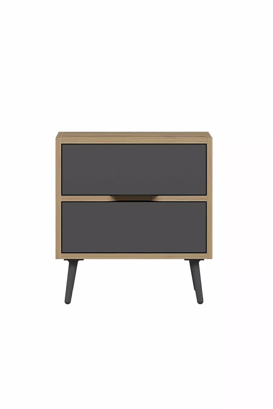 Elina Table de chevet à 2 tiroirs - Doré/Anthracite