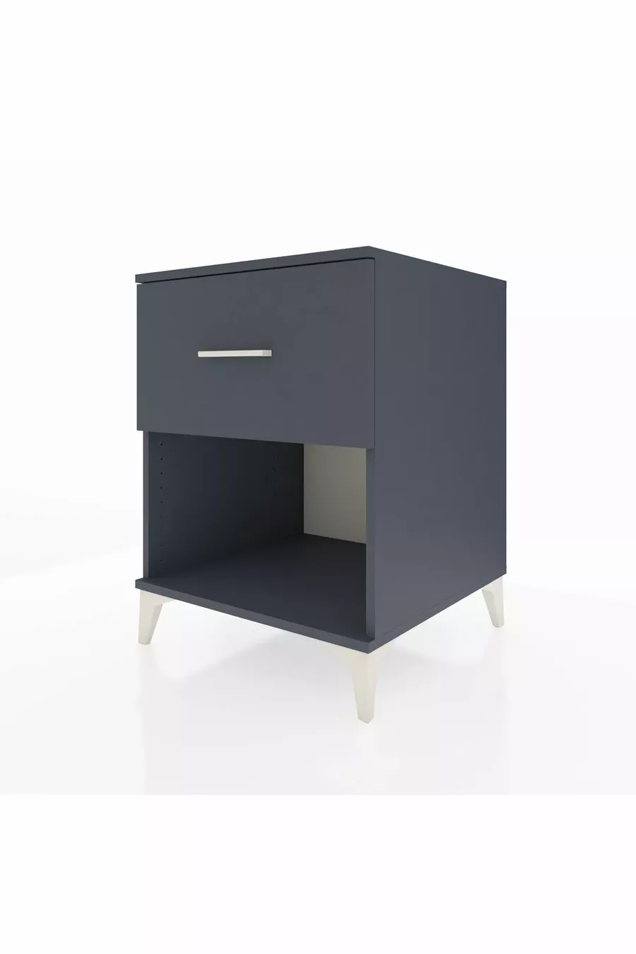 Chevet Kronos avec un tiroir unique Gris anthracite-Anthracite