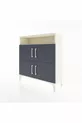 Commode Arges 4 étagères 4 portes Pierre de lune-Anthracite