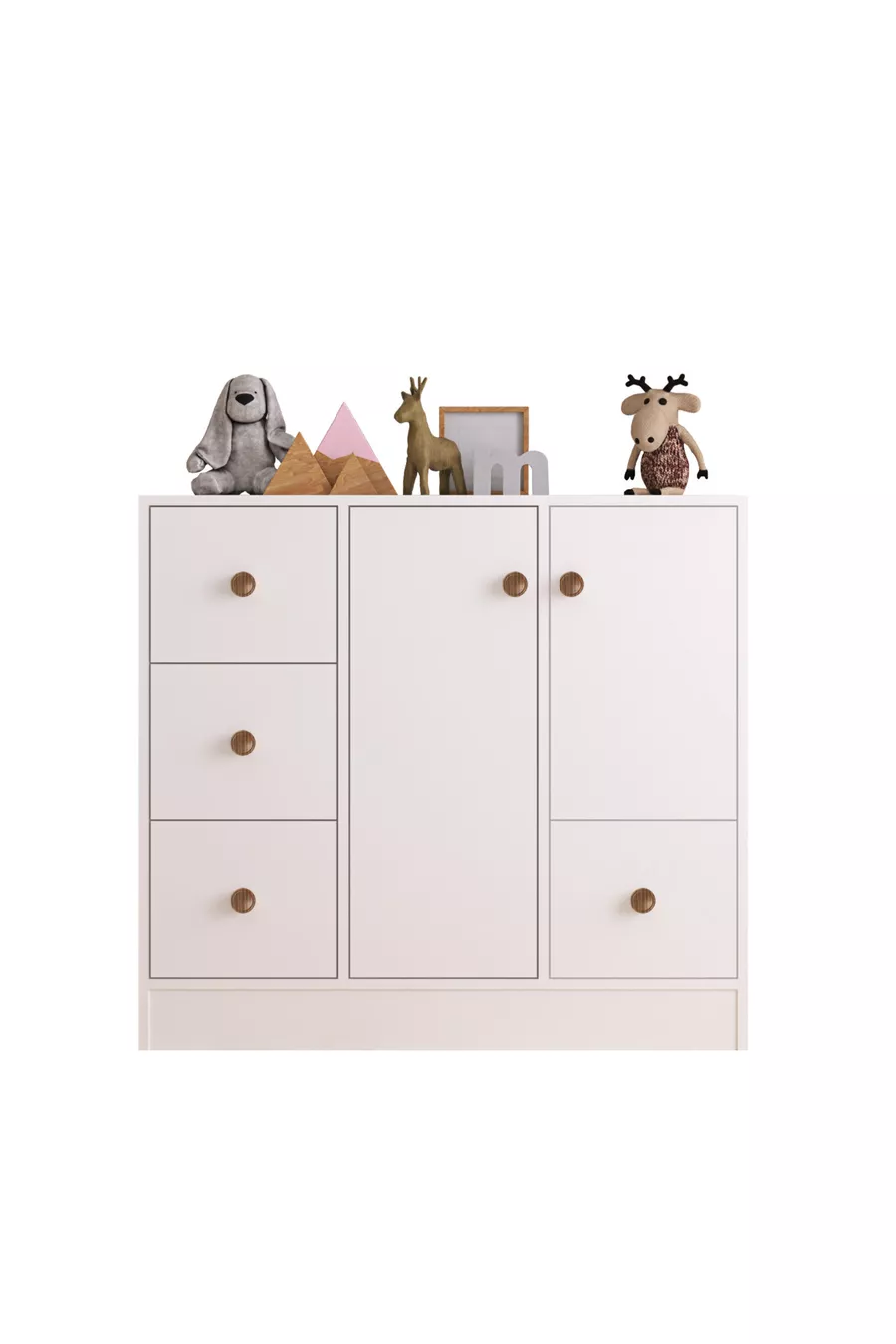 Commode Elif Moderne à 2 Portes et 4 Tiroirs