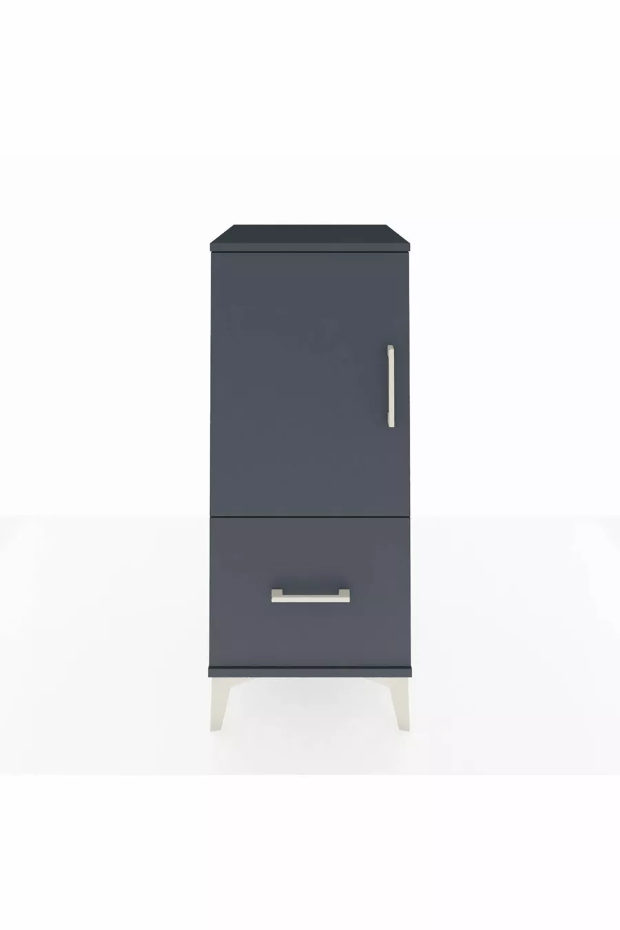 Table de chevet Hyperion avec 2 étagères, 1 tiroir et 1 porte, Anthracite-Anthracite