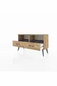 Commode Arges 2 étagères 2 tiroirs Pin-Anthracite/Pin