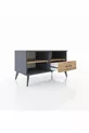 Commode Hyperion 2 étagères 1 tiroir Anthracite-Épicéa