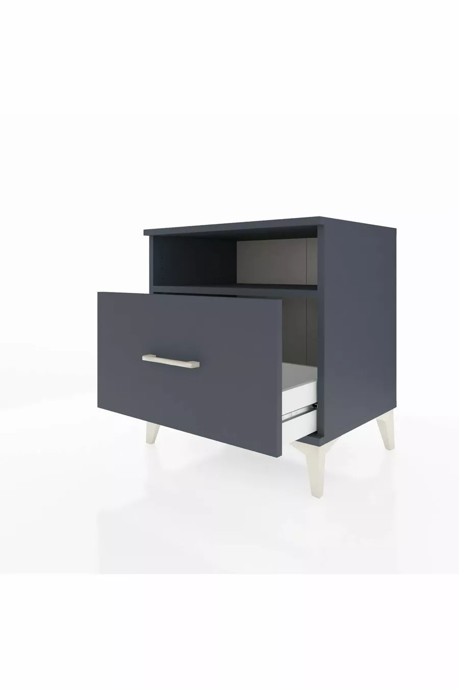 Table de chevet Hyperion avec une étagère et un tiroir, anthracite-anthracite
