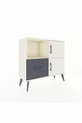 Commode Arges à 2 étagères, 1 tiroir, 2 portes, Pierre de lune/Anthracite