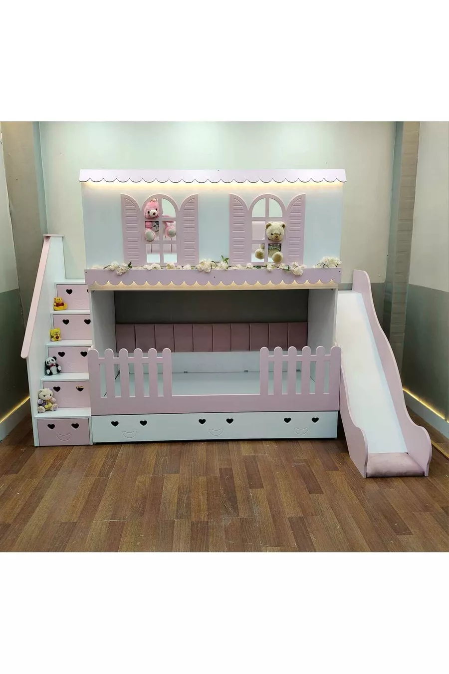 Lit superposé pour enfant avec toboggan Alaçatı